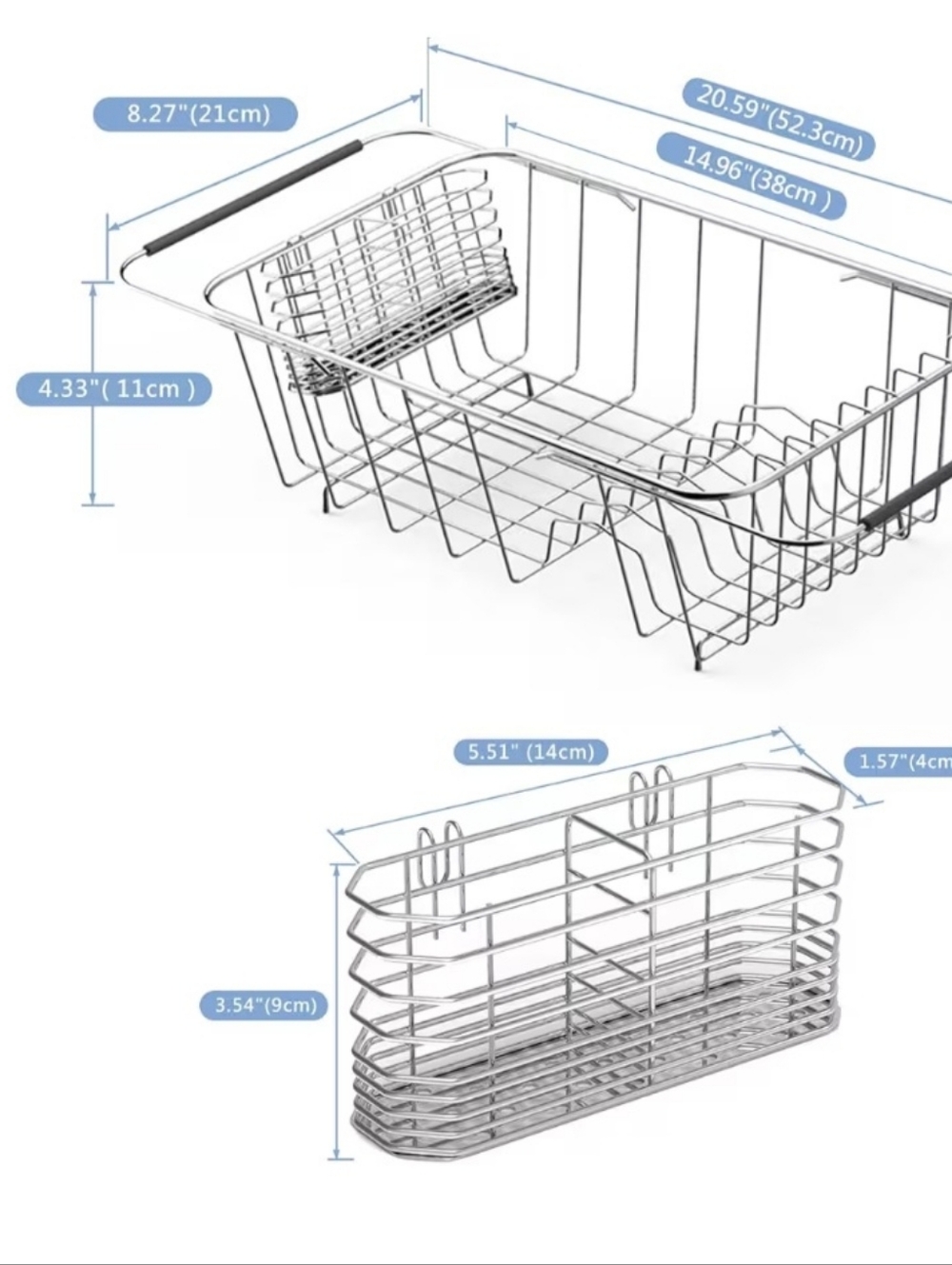 Stainless Steel Expandable Sink Dish Drying Rack - Picture 4 of 7